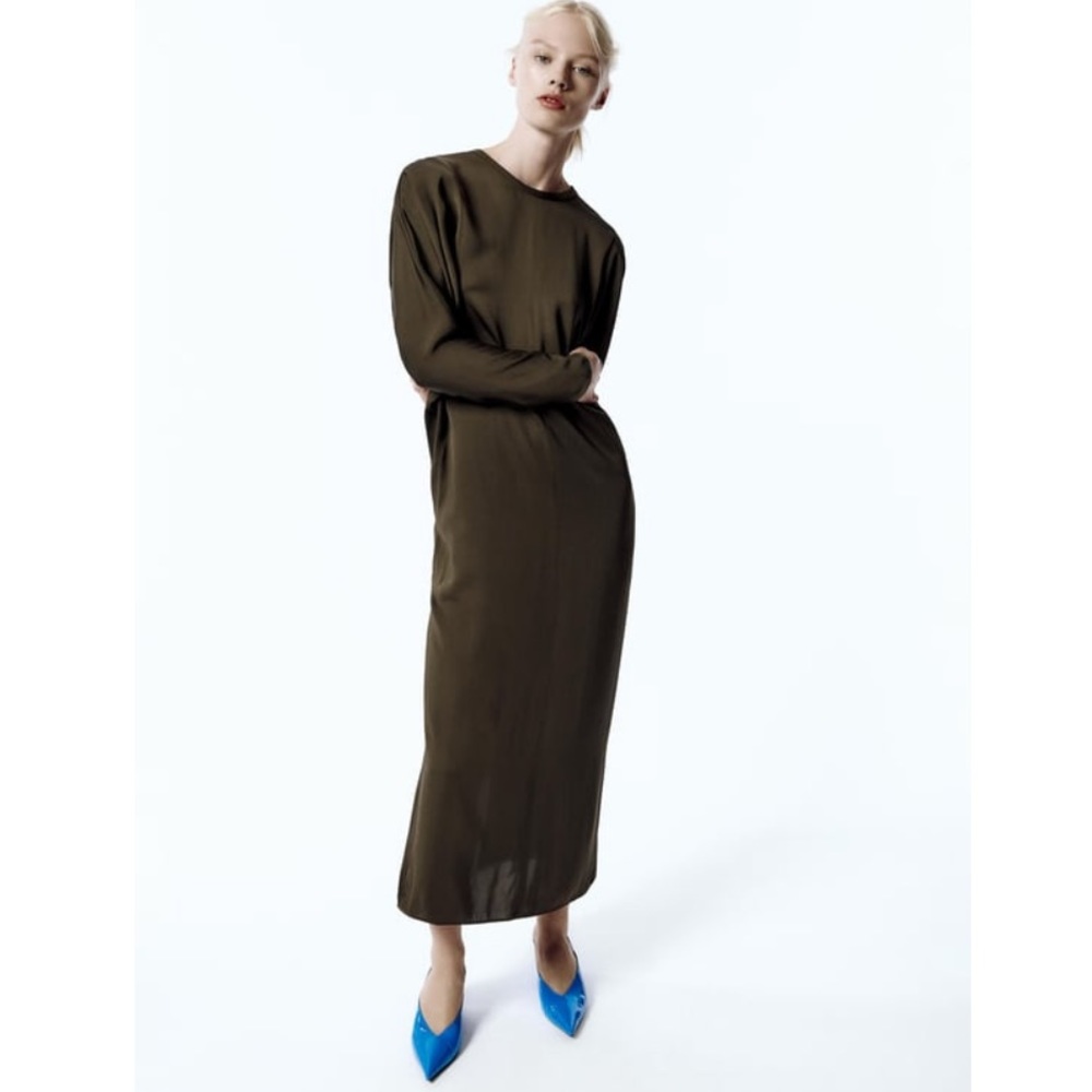 Zara Midi Dress, Olive Green